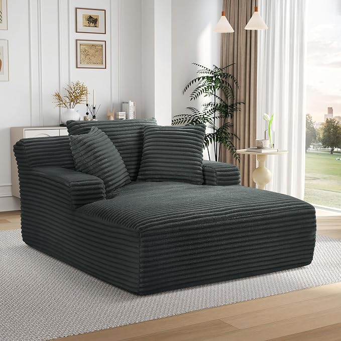 Oversized Chaise Lounge Chair Indoor, Comfy Fluffy Cloud Couch, Modern Deep - Image 9