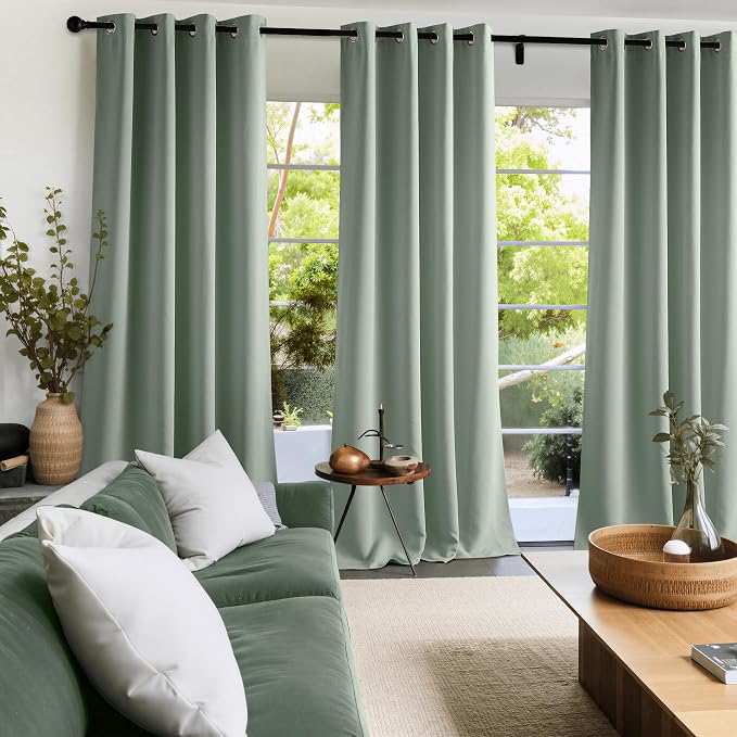 NICETOWN Sage Green Room Darkening Curtains 90 Inches Long 2 Panels - Image 8