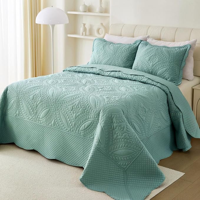 Cmfshape Oversize King Bedspread 120"x120", 3 Piece California King Quilt - Image 3