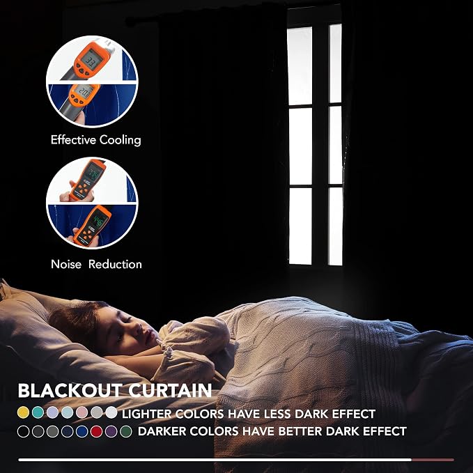 Deconovo Blackout Back Tab Curtains - Image 3