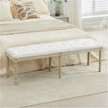 LOULENS 57.7" Linen End of Bed Bench King Size, Upholstered Bench, Upholstered by LOULENS