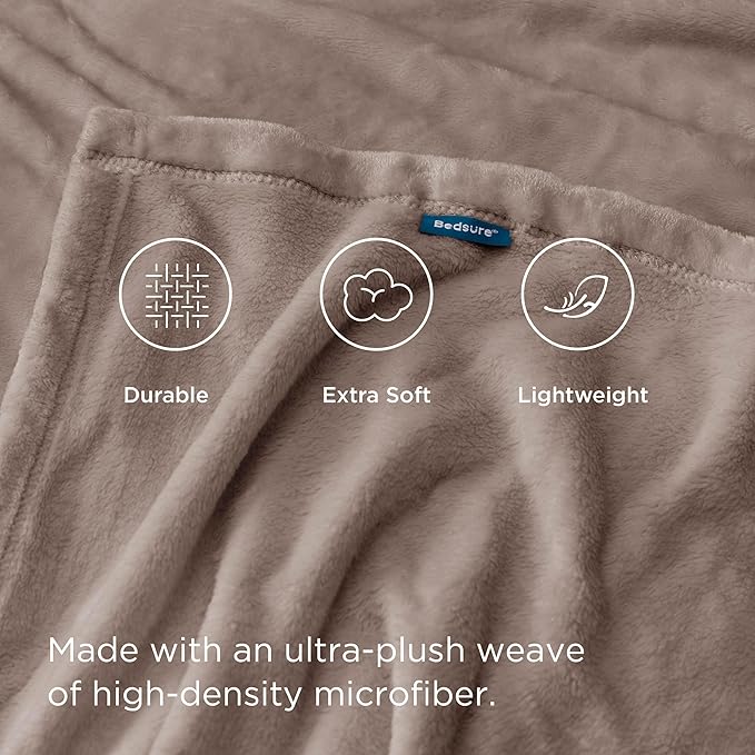Bedsure GentleSoft Fleece King Size Blankets for Bed Mocha Brown - Soft Lightweight Plush Cozy Fuzzy Luxury Microfiber, 108x90 inches