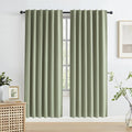 Blackout Linen Curtains Thermal Insulated Back Tab Rod Pocket Textured Long by KEQIAOSUOCAI