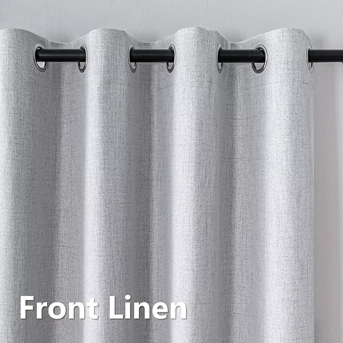 100% Blackout Curtains 72 Inch Length 2 Panels Set, Black Out Curtains for Living Room, Off-White Thermal Insulated Grommet Drapes Bedroom Luxury Decor Privacy(52W × 72L inch, Off-White)