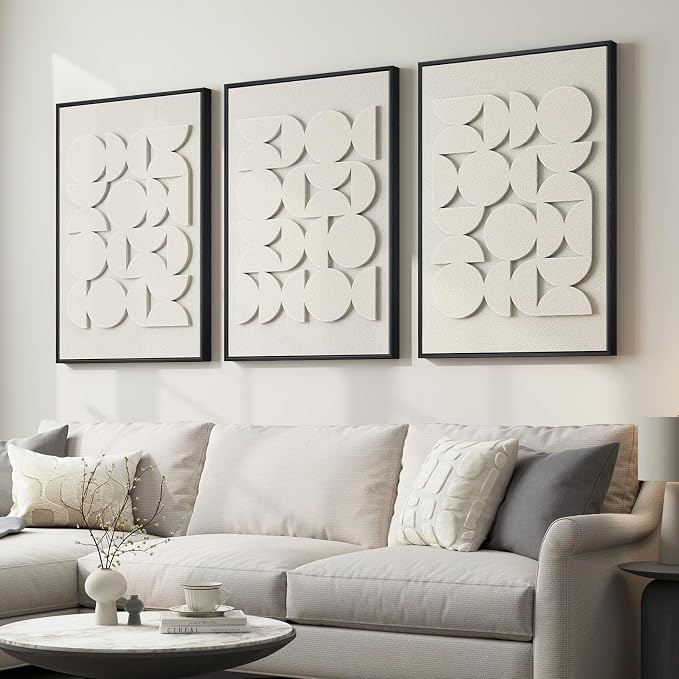 Large 3D Textured Framed Abstract Wall Art - Image 2
