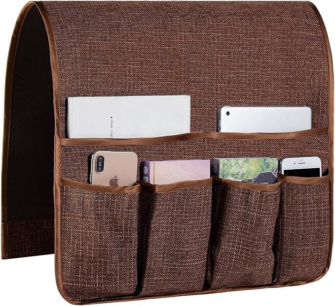 Sofa Armrest Organizer Non-Slip Arm Chair Hanging Caddy Remote Control Holder by FLYILY