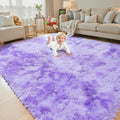 5x8 Purple Starry Shag Area Rug by Junhejiamei