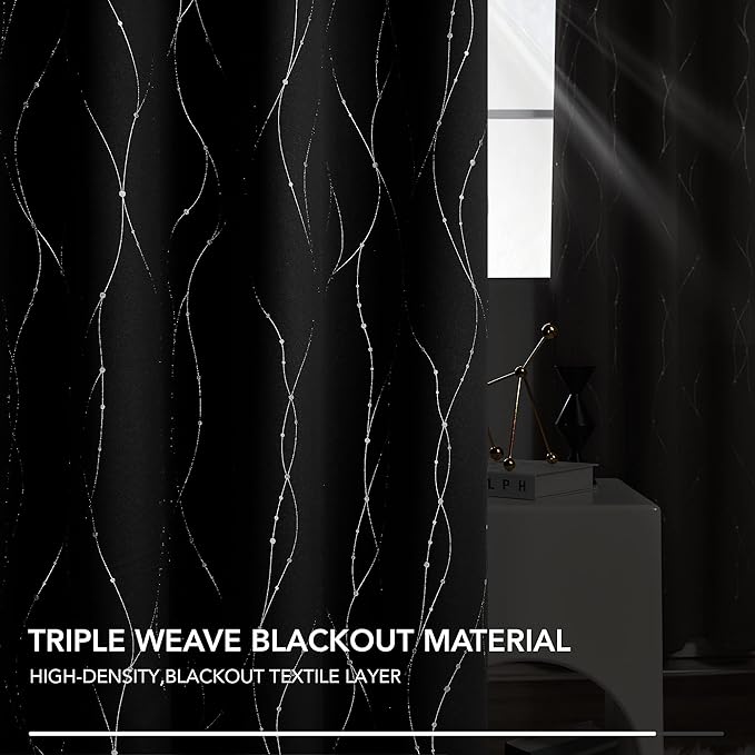 Deconovo Living Room Curtains 108 Inch Long, Thermal Insulated, Room Darkening - Image 3