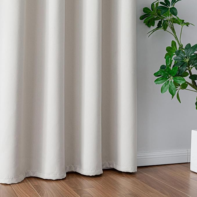 IGEMAEVE Blackout Curtains for Bedroom Grommet Greyish White 52" W x 108" L | - Image 5