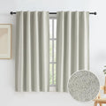 Greyish Beige Blackout Linen Curtains 45 Inches Long, Completely Blackout by KEQIAOSUOCAI