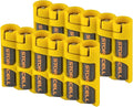 Storacell Slimline AAA-6 Battery Storage Caddy and Dispenser (Pack of 2), Yellow, Holds 6 AAA Batteries, (Not Included), Durable & Compact Design, The Original Battery Caddy, Made in The USA