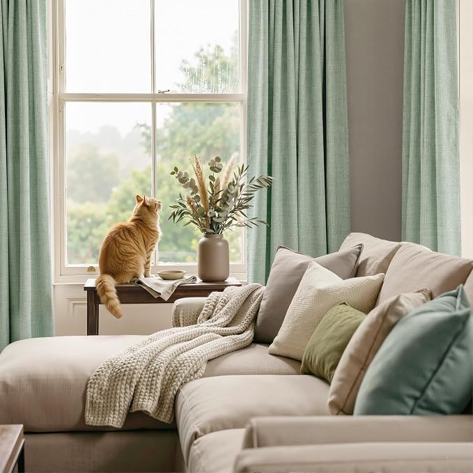 RYB HOME Sage Green 100% Blackout Curtains 84 Inch - Image 6