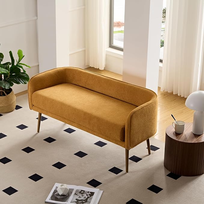 Bedroom Bench with Low Back, Inside Metal Frame, Extra Seat - Image 7
