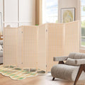 Bamboo Room Divider 6 Panel 47" H, 360°Rotating Feet Privacy Screen, Portable by JVVMNJLK