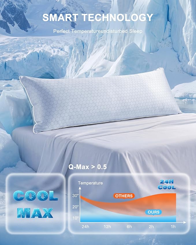 YZ HOME Cooling Body Pillow for Adults, Cold Touch Fabric | Body Pillow for - Image 2