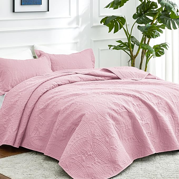 Love's cabin Quilts for Queen Bed Pink Bedspreads - Image 2