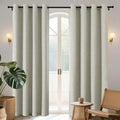 Joydeco Light Beige Total Blackout Room Divider Curtains, Extra Wide Sliding by JOYDECO