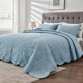 Kingnex Oversized King Bedspreads 128x120 Spa Blue | Lightweight, Extra Wide by Kingnex