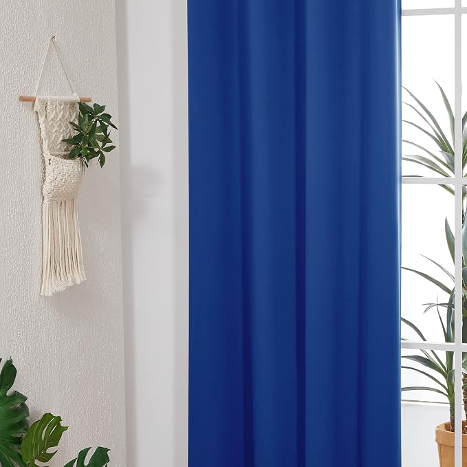 Deconovo Blackout Curtains for Bedroom and Living Room 45 Inches Long | Black - Image 3