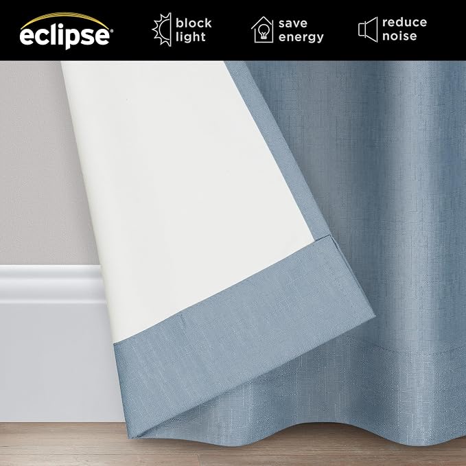 ECLIPSE Kendall Modern Blackout Thermal Rod Pocket Window Curtain - Image 3