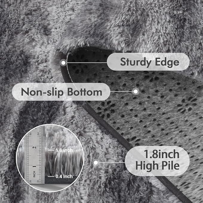 Area Rugs for Living Room, Tie-Dyed 6x9 Feet Soft Fluffy Shagg Plush Rug High - Image 5