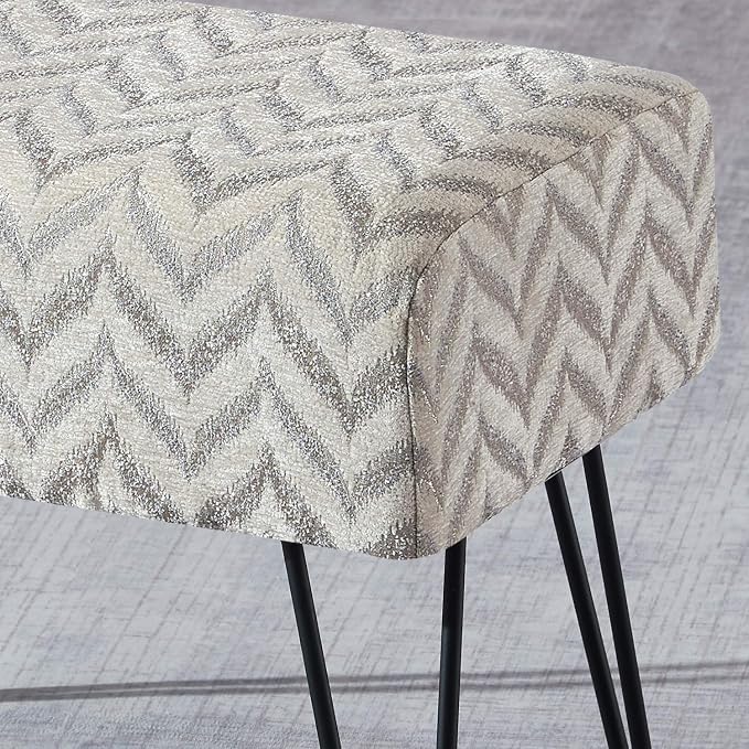 Home Soft Things Jacquard Chenille Ottoman, Arusha - Image 6