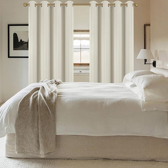 Diraysid Light Beige Grommet Blackout Curtains - Image 4