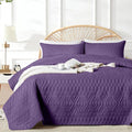 akkialla Twin Quilt Set, Dark Purple Lightweight Microfiber Bedspread Coverlet by akkialla