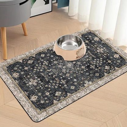 Pet Food Mats for Floor, Absorbent Dog Mat for Food and Water Dispenser Mat, Dog Food Mat Quick Dry Cat Food Mat Pet Supplies