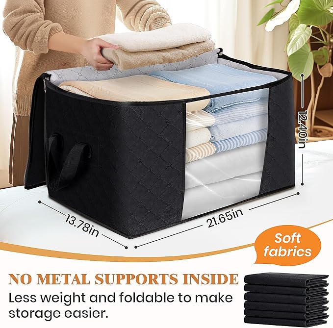 8 Pack Storage Bags for Clothes Blanket Storage Bins - Image 2