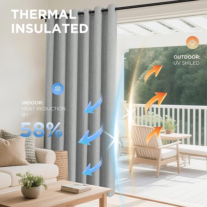 Joydeco Blackout Room Divider Curtains, Extra Wide Sliding Door Drapes Living - Image 3