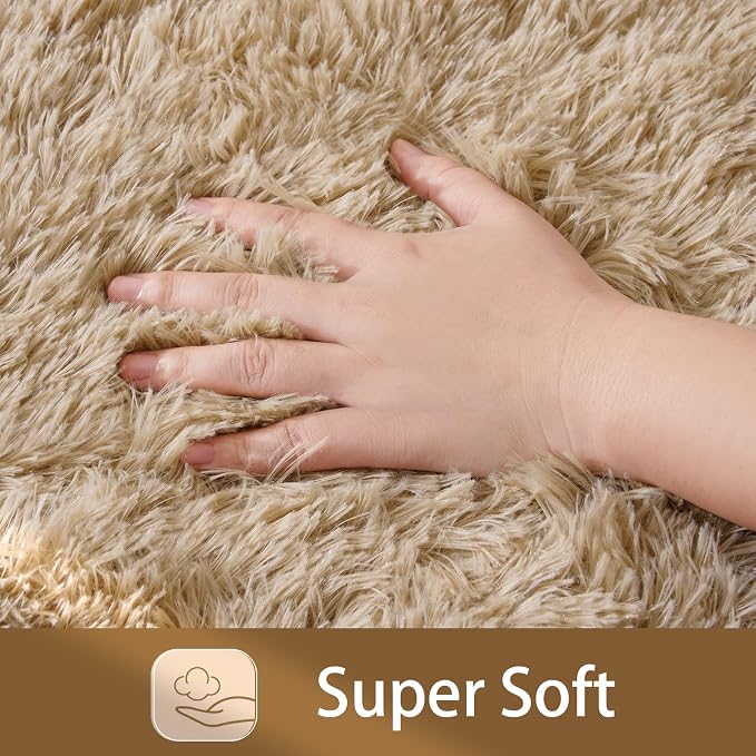 HOMORE Small Rugs for Bedroom 2x3 Feet Beige Rug for Bedside Living Room | Soft - Image 4