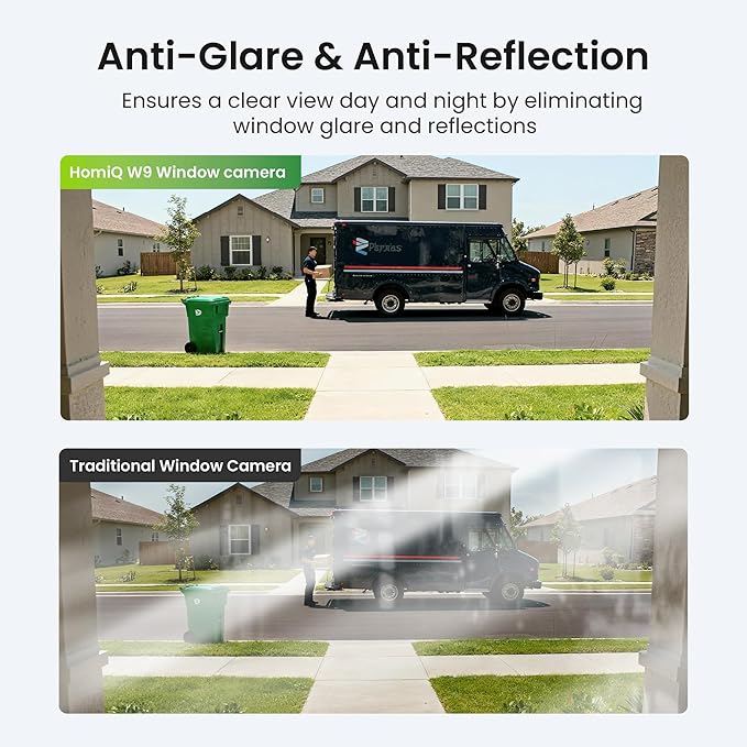 HOMIQ LIFE Window Security Camera 2K, Indoor WiFi Cameras 2.4GHz/5GHz, 2 Pack with Colorvue AI Color Night Vision, Person Detection with Auto-Focus, 24/7 Recording Compatible with Alexa & Google Home