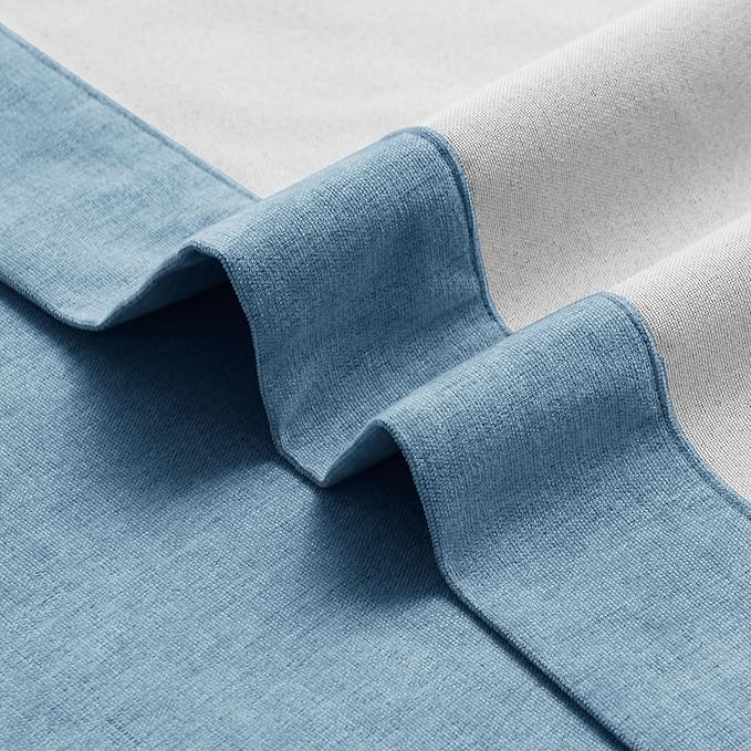 Macochico 120"Wx84"L 100% Blackout Chenille Curtains for Sliding Door Living Room Bedroom, Luxury Drapery for Hotel Home Theater, Ashtray Blue Thermal Window Treatments with Tieback, Grommet, 1 Panel