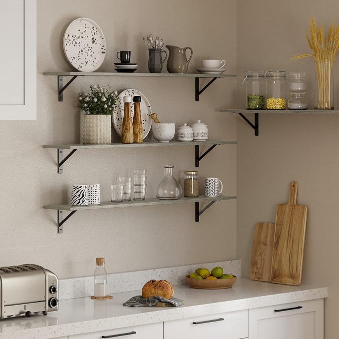 Long Wall Shelves, 55.1Inch Wooden Floating Shelves - Image 7