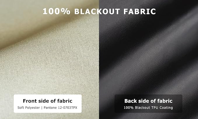 LazBlinds 100% Blackout Roller Shades, Cream | No tools No Drill Cordless Blinds - Image 2