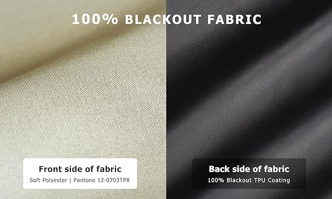 LazBlinds 100% Blackout Roller Shades, Cream | No tools No Drill Cordless Blinds - Image 2