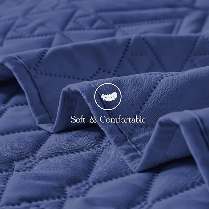akkialla Twin Size Quilt Bedding Set, Modern Style Geoetric Pattern Coverlet Set - Image 7