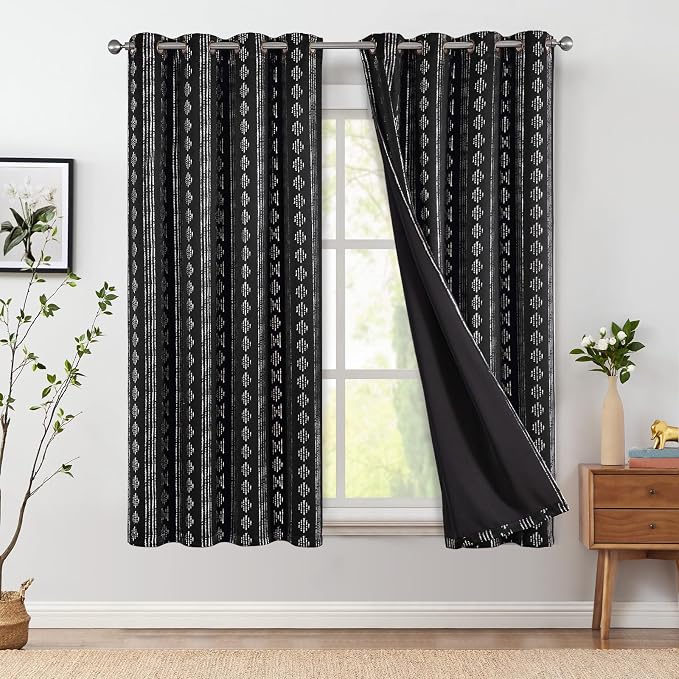 jinchan Boho Blackout Curtains 63 Inch Length - Image 2