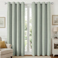 Joydeco Sage Green Blackout Curtains 90 Inch Long 2 Panels Set, Faux Textured by JOYDECO