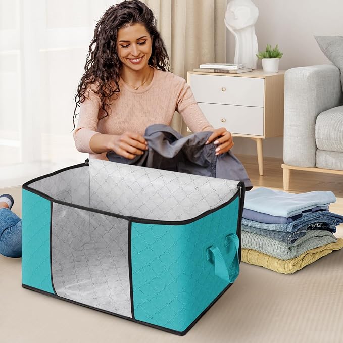 8 Pack Storage Bags for Clothes Blanket Storage Bins - Image 3