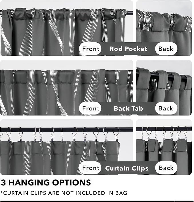 Deconovo Blackout Back Tab Curtains - Image 3