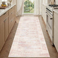Latte&Fog Washable Hallway 2.6x8 Runner Pink Rug by LatteFog