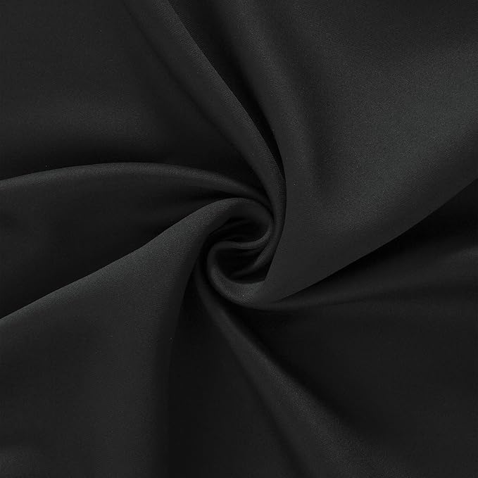 Black Thermal Blackout Curtains/40 x 72 Inch/Set of 2 Panels Room Darkening - Image 9