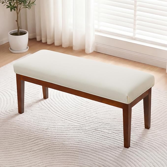 43.5" Upholstered Bedroom Bench, Linen Entryway Bench by CACFTII