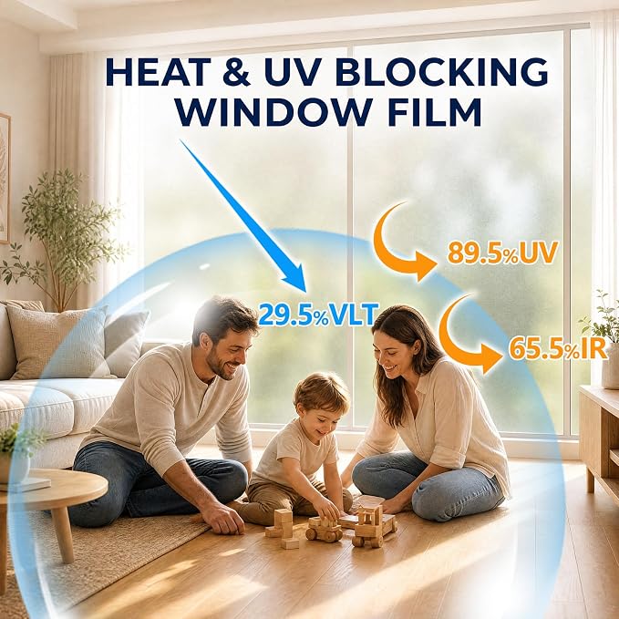 Frosted Window Privacy Film Static Cling Glass Film 35.4" x 19.68' | No Glue - Image 4