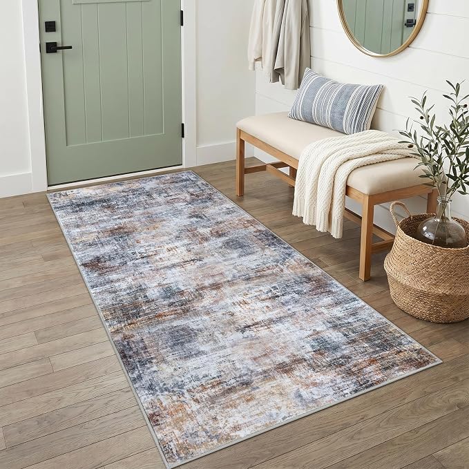 Abstract Runner Rug 3x6 Ft Washable Runners by iOhouze