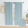 Full Shading Blackout Linen Curtains Set, Pair of Energy Smart Noise Reducing by KEQIAOSUOCAI