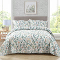 3-Piece Quilt Set Quilted Bedspread Lightweight Coverlet Set Garden Style by Travan