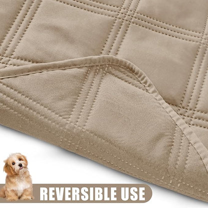 Smiry Waterproof Dog Bed Cover Blanket 52x82, Soft Reversible Pet Blanket, Washable Leakproof Cats Dogs Couch Cover for Sofa, Couch, Furniture, Lattice, Taupe/Taupe